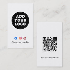 Modern Custom logo Social Media QR code website  Visitkort