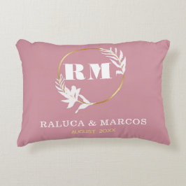 Modern Custom Monogram Anniversary Keepsake Prydnadskudde