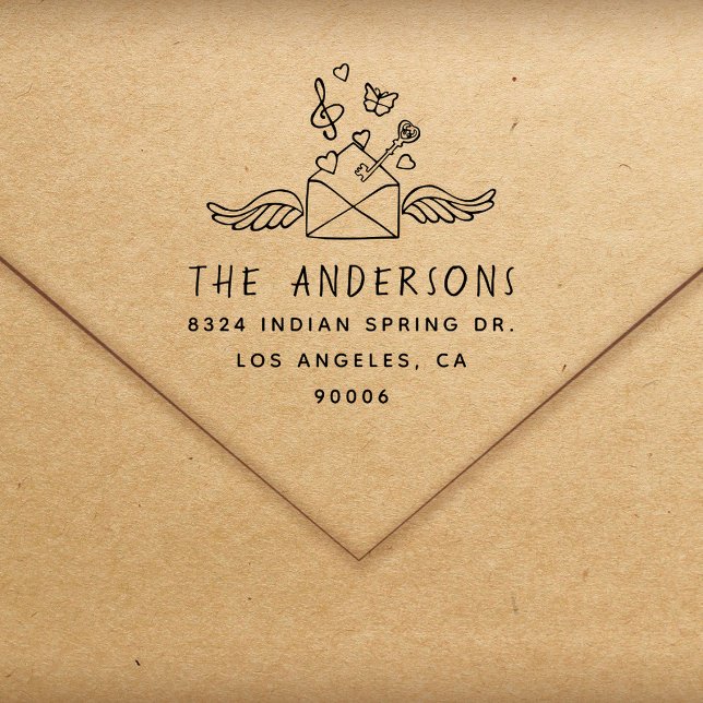 Modern Custom Name Family Return Address Stämpel (Skapare uppladdad)