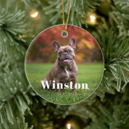 Modern Custom Pet Name Photo Holiday Julgransprydnad Keramik