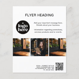 Modern Custom Photos Logo QR Code Business Flygblad