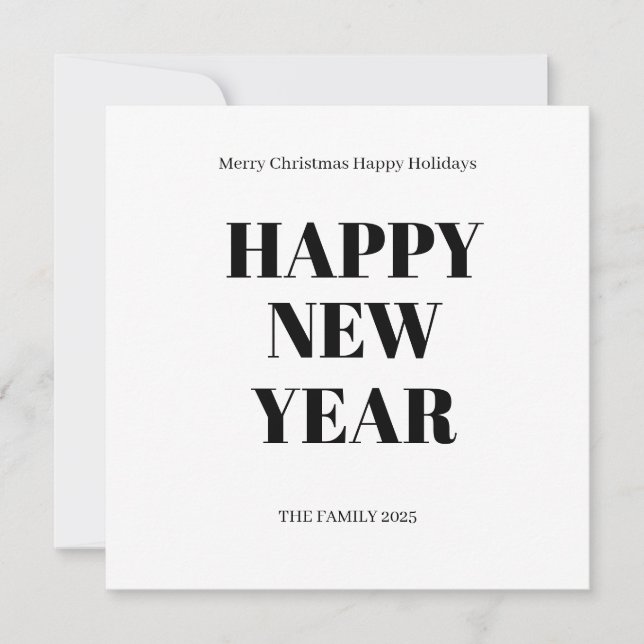 Modern Custom Text  Bold Holiday Card Julkort (Framsida)