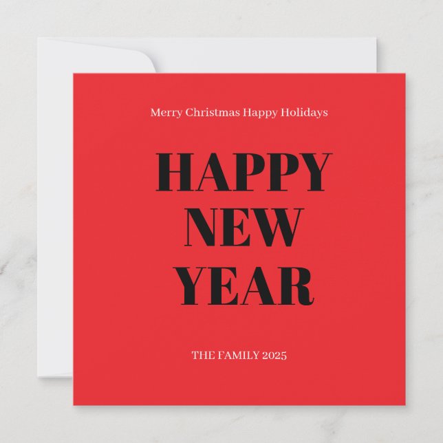 Modern Custom Text  Bold Holiday Card Julkort (Framsida)