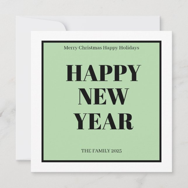 Modern Custom Text  Bold Holiday Card Julkort (Framsida)
