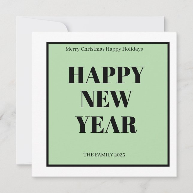 Modern Custom Text  Bold Holiday Card Julkort (Framsida)
