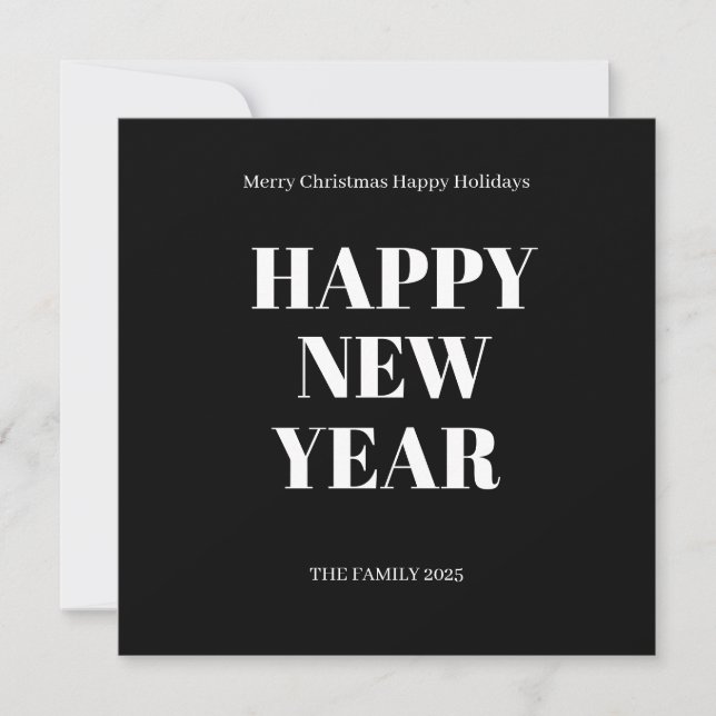 Modern Custom Text  Bold Holiday Card Julkort (Framsida)