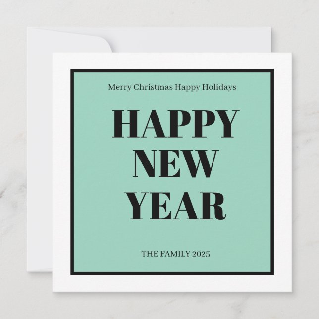 Modern Custom Text  Bold Holiday Card Julkort (Framsida)