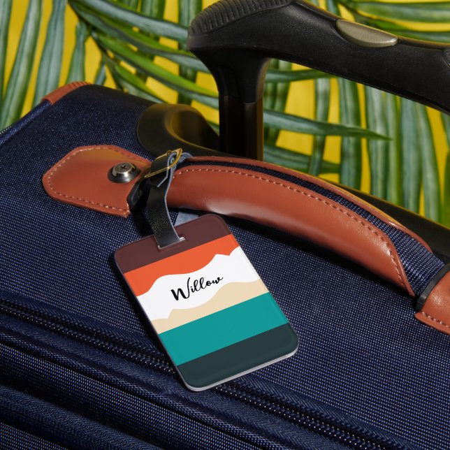 Modern Cute Abstract Retro Vector Script Bagagebricka (Baksida Insitu 3)