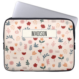 Modern Cute Aesthetic Flower Mönster Laptop Fodral