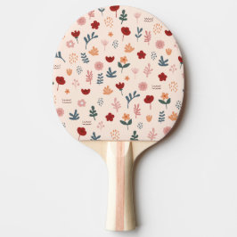 Modern Cute Aesthetic Flower Mönster Pingisracket