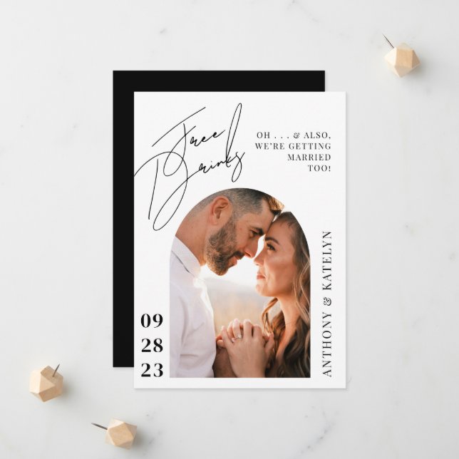 Modern Cute and Funny Bröllop-meddelande Meddelande (Fram/Back In Situ)