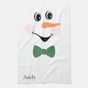 Modern Cute Anpassningsbar Snögubbe ansikte-armbåg Kökshandduk