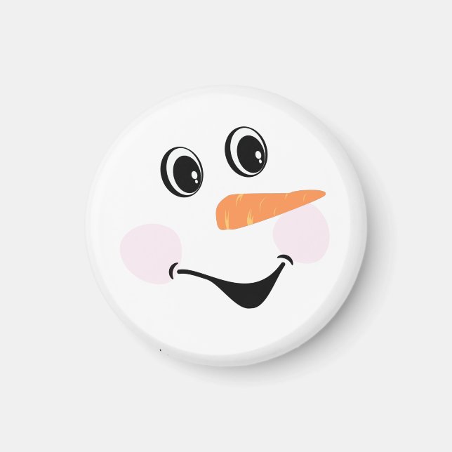 Modern Cute Anpassningsbar som leende Snögubbe ans Magnet (Framsidan)
