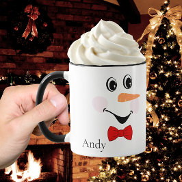 Modern Cute Anpassningsbar som leende Snögubbe ans Mugg