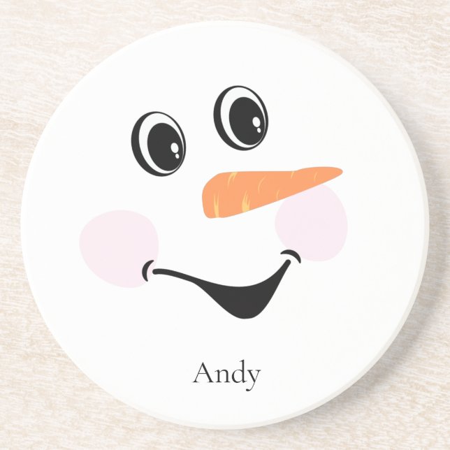 Modern Cute Anpassningsbar som leende Snögubbe ans Underlägg (Framsidan)