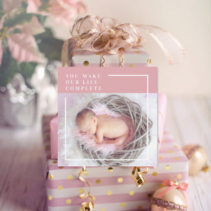Modern Cute Baby Photo Rosa och vit Offert
