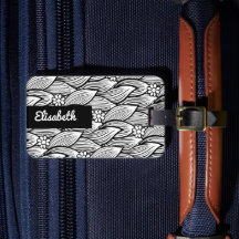 Modern Cute Black and White Hippie Daisy Blommigt