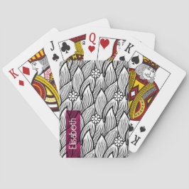 Modern Cute Black and White Hippie Daisy Blommigt Casinokort