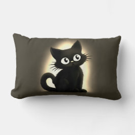 Modern Cute Black Cat Halloween Lumbarkudde