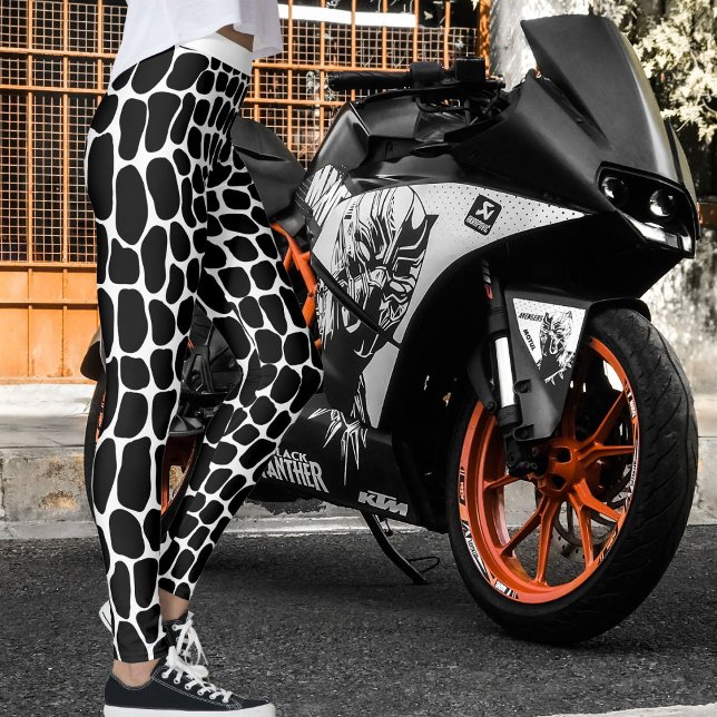 Modern Cute Black White Stone Mönster Gym Yoga Rol Leggings (Skapare uppladdad)