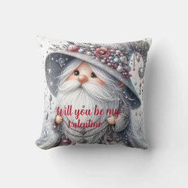 Modern Cute blommigt pearl för prydnadsgnom i silv Kudde