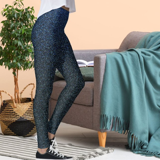 Modern Cute Blue Glitter Shiny Pattern Chrismas Leggings (Skapare uppladdad)