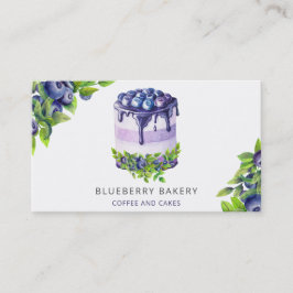 Modern cute Blueberry Cake Bakery Pastry Chef Visitkort