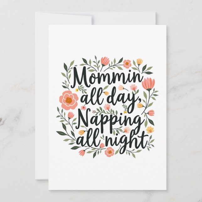 Modern Cute Botanical Mother's Day Card Julkort (Framsida)
