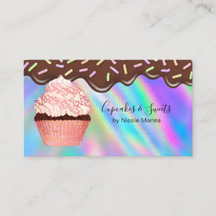Modern Cute Chocolate Cuptårta - bakverk Visitkort