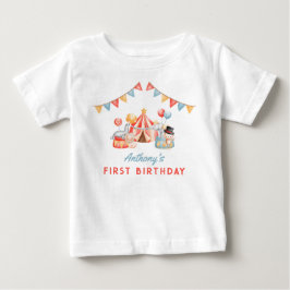 Modern Cute Circus Carnival Fiesta Första födelsed T Shirt