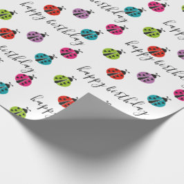 Modern Cute Colorful Birthday Ladybug Presentpapper