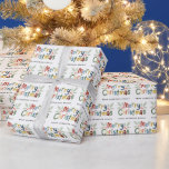 Modern Cute Colorful God jul Family Presentpapper<br><div class="desc">Papper omslagning av Modern Cute Colorful God jul Family</div>
