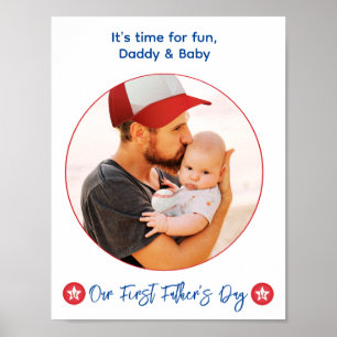 Modern Cute Coola New Pappa Photo First Fars dag Poster