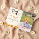 Modern Cute Det är så sött att det är första bidag Tack Kort<br><div class="desc">Modern söt att det är så sött att vara första födelsedagsfoto TACK</div>