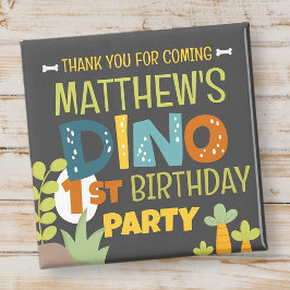 Modern Cute Dino Dinosaur Barn Birthday Tack Magnet