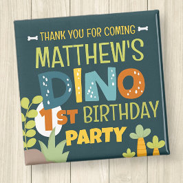 Modern Cute Dino Dinosaur Barn Birthday Tack Magnet