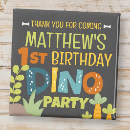 Modern Cute Dino Dinosaur Barn Birthday Tack Magnet