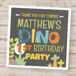 Modern Cute Dino Dinosaur Barn Birthday Tack Pappersservett