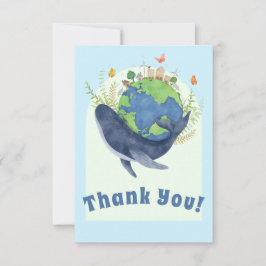 Modern Cute Earth Day Blue Whale Tack Kort