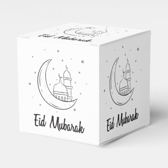 Modern Cute Eid Mubarak Eid Goodie Favoritbox Presentaskar (Framsidan Sidan)