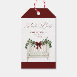 Modern Cute Elegant Santa Baby Baby Shower  Presentetikett