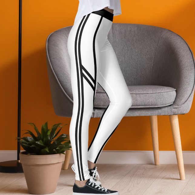 Modern Cute Elegant Sports Women Classic Stripes  Leggings (Skapare uppladdad)