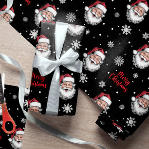 Modern Cute fet Santa God jul och Snö Presentpapper