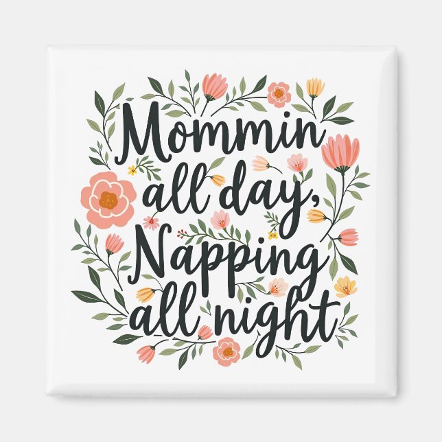 Modern Cute Floral Mama Gift Magnet (Framsidan)