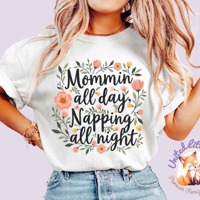 Modern Cute Floral Mother's Day, Cute Botanical T Shirt (Skapare uppladdad)