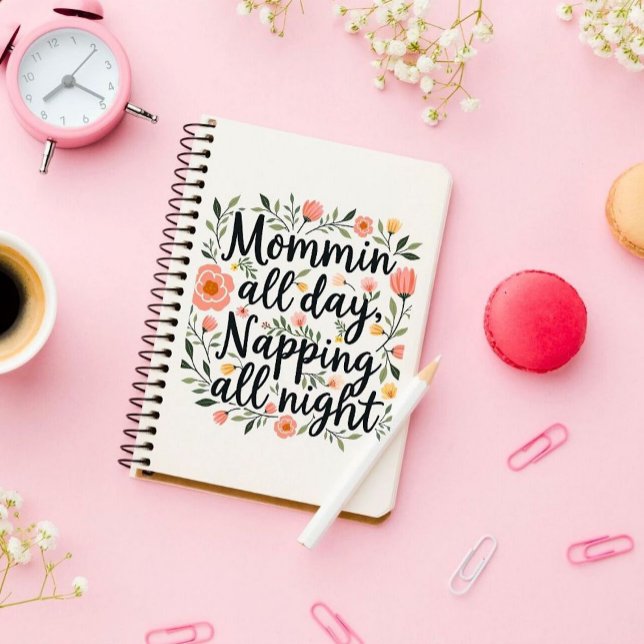 Modern Cute Floral Mother's Day, Pink Floral Anteckningsbok (Skapare uppladdad)