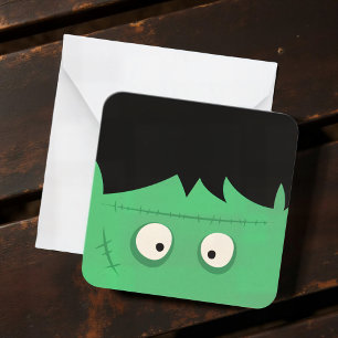 Modern Cute Frankenstein Monster Halloween Anteckningskort