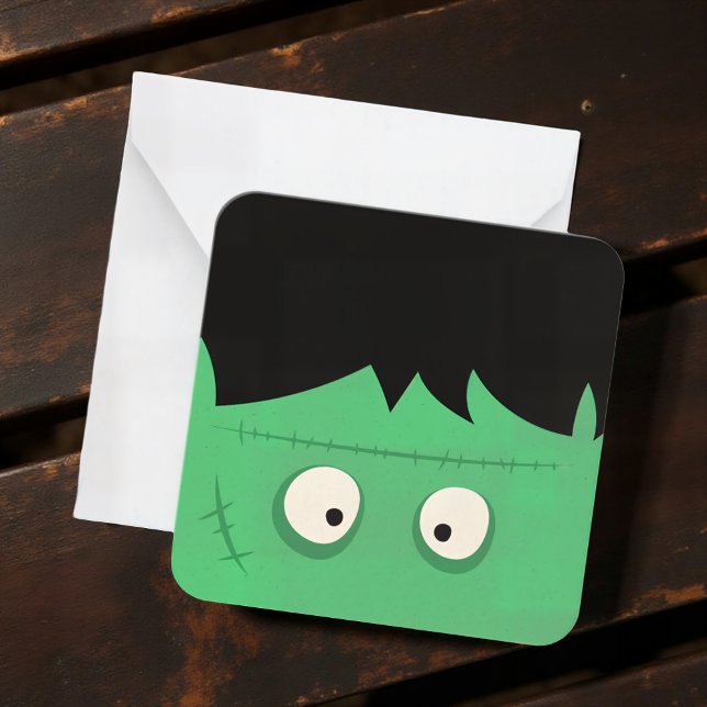 Modern Cute Frankenstein Monster Halloween Anteckningskort (Skapare uppladdad)