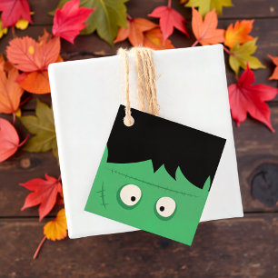 Modern Cute Frankenstein Monster Halloween Gåvor Etiketter
