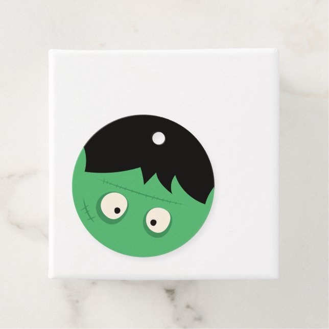 Modern Cute Frankenstein Monster Halloween Gåvor Etiketter (På plats)